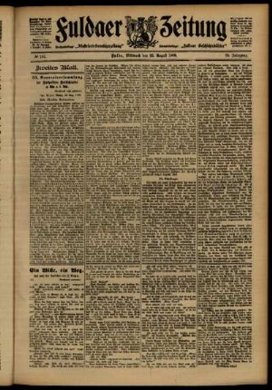 Zweite Ausgabe vom Mittwoch, den 22. August 1906.
