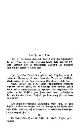 Zur Privatlektüre