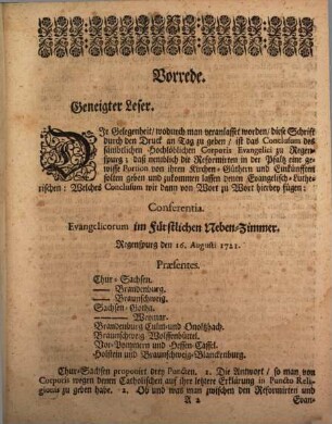 Bericht-Schreiben, Gründlich anweisende, Daß die Evangelisch-Lutherische In der Untern-Pfalz, kein Recht noch Anspruch haben, auf die Kirchen-Güter Welche die Evangelisch-Reformirte Darinnen besitzen Und daß es für die Evangelisch-Reformirte nicht thunlich ist, etwas von diesen Güthern an die Evangelisch-Lutherische abzustehen