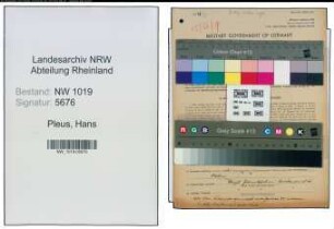 Entnazifizierung Hans Pleus , geb. 20.12.1907 (Technischer Angestellter)