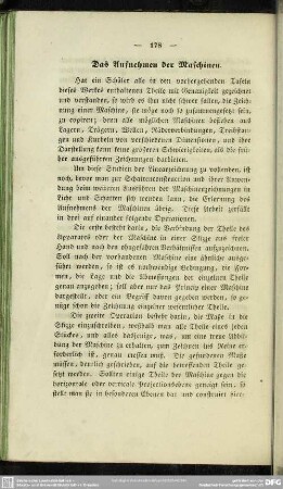 Das Aufnehmen der Maschinen