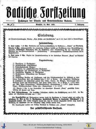 Nr. 5, 15. Mai 1929