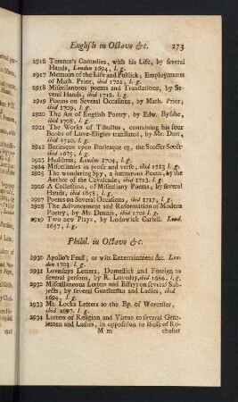 273-296, Philol. in Octavo &c. - Lexicograph. in Octavo &c.
