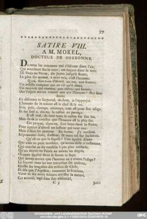 Satire VIII. A M. Morel, Docteur De Sorbonne.