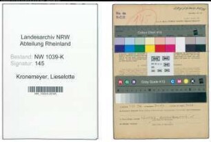 Entnazifizierung Lieselotte Kronemeyer , geb. 07.07.1921 (Stenotypistin)