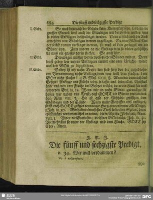 Die fünff und sechzigste Predigt