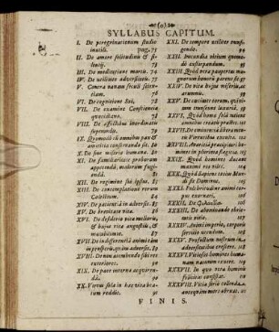 Syllabus Capitum.