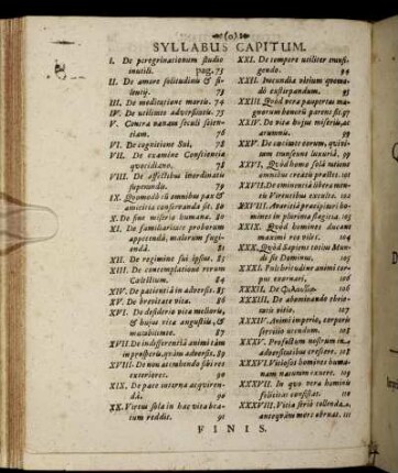 Syllabus Capitum.