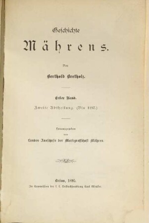 Geschichte Mährens, 1,2. Bis 1197