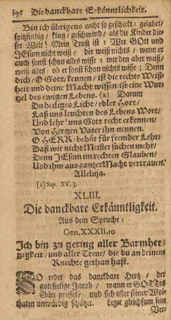 XLIII. Die danckbare Erkänntlichkeit