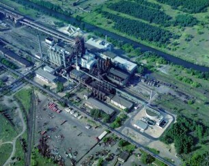 Hüttenwerk "EKO Stahl" in Eisenhüttenstadt : Blickrichtung Norden