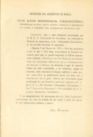 Secretaría del Arzobispado de Manila