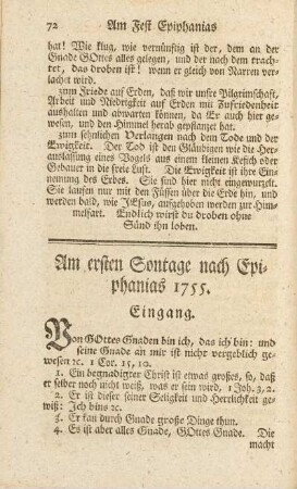 Am ersten Sontage nach Epiphanias 1755
