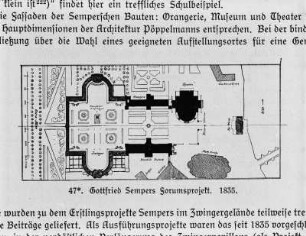 Gottfried Semper (1803-1879): "Forumplan" Zwinger, Nordseite, 1835 aus: Sammlung Dr. Schnoor