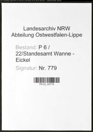 Namensverzeichnis Wanne - Eickel, Todesfälle
