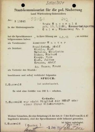 Sannwald, Trude