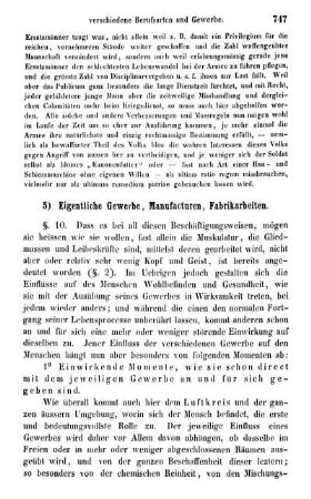5) Eigentliche Gewerbe, Manufacturen, Fabrikarbeiten.