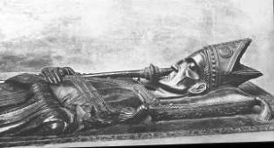 Augsburg, Dom, Grabplatte Bischof Wolfhard von Roth (gestorben 1302). Meister Otto, Meister Konrad