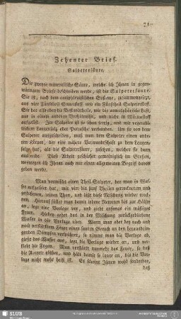 Zehenter Brief. Salpetersäure
