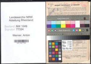 Entnazifizierung Anton Werner , geb. 11.12.1906 (Textilvertretung)