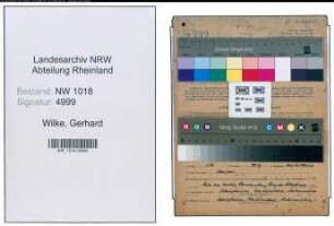 Entnazifizierung Gerhard Wilke , geb. 09.03.1922 (Kaufmaennischer Angestellter)