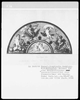 Wandgestaltung & Lorrain / Poussin & Die vier Elemente & Amor und Psyche