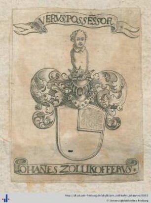 [Provenienz]: Zollikofer, Johannes