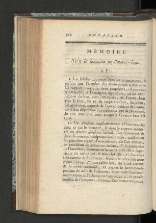 Mémoire sur la luxation de l'avant-bras.