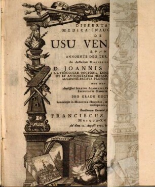Diss. med. inaug. de usu venarum