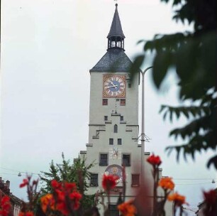 Deggendorf. Blick zum Stadtturm (1380) und Rathaus