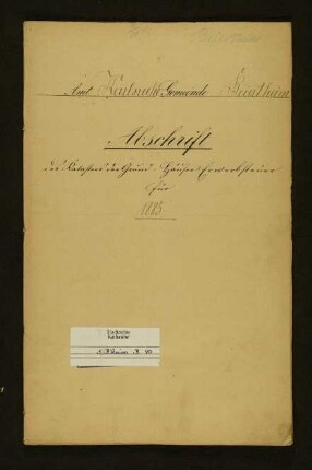 Steuerkataster (Kataster der Grund-, Häuser- und Erwerbssteuer; Abschriften)
