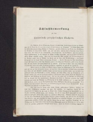 Schlussbemerkung zu den historisch-prophetischen Büchern.