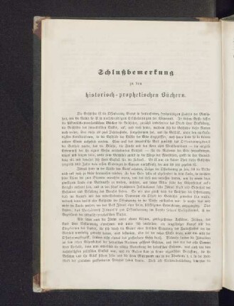 Schlussbemerkung zu den historisch-prophetischen Büchern.