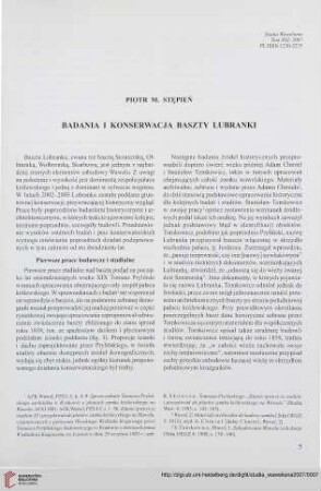 13: Badania i konserwacja baszty Lubranki