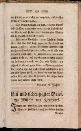 Ein und siebenzigster Brief - Achtzigster Brief