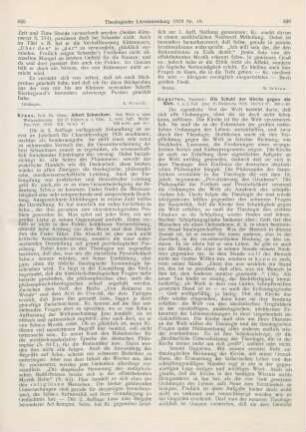 425-426 [Rezension] Kraus, Oskar, Albert Schweitzer. Sein Werk und seine Weltanschauung. 2., verm. Aufl