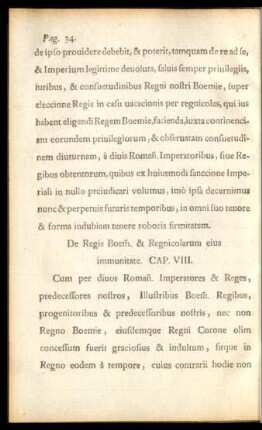 De Regis Boem. & Regnicolarum eius immunitate. CAP. VIII.