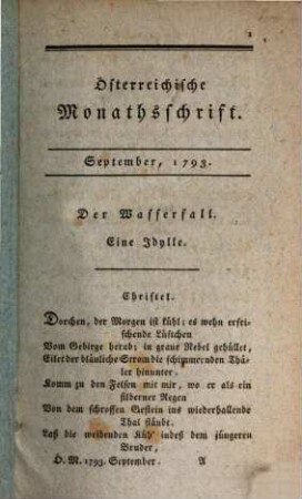 Österreichische Monathsschrift. 3. 1793 = Sept. - Dez.