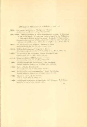 Articles in periodicals: Supplementary list