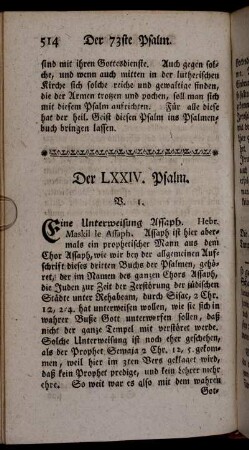 Der LXXIV. Psalm.