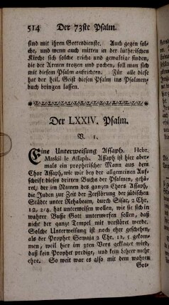 Der LXXIV. Psalm.