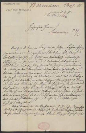 Brief an B. Schott's Söhne : 20.02.1891