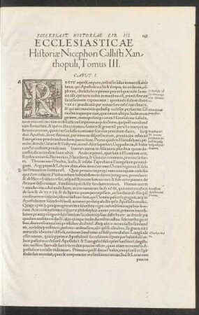 Ecclesiasticae Historiae Nicephori Callisti Xanthopuli, Tomus III.