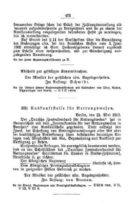 Auskunftstelle des Rettungswesens : [A. Behörden und Beamte]