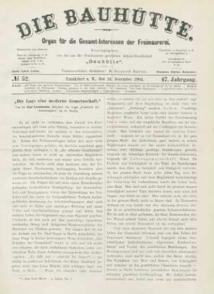 No. 52. Frankfurt a. M., den 24. Dezember 1904. 47. Jahrgang.