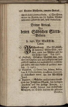 Dritter Articul. Von denen Südlichen Stern-Bildern.