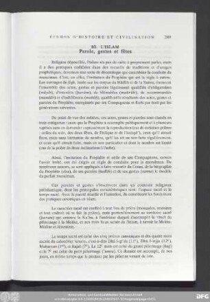 80. L'Islam Parole, gestes et fêtes