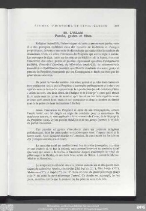 80. L'Islam Parole, gestes et fêtes