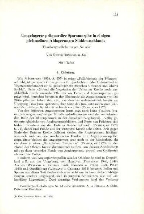 Umgelagerte präquartäre Sporomorphe in einigen pleistozänen Ablagerungen Süddeutschlands