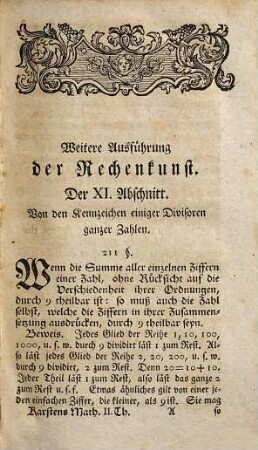 Wencesl. Joh. Gustav Karsten Lehrbegriff der gesammten Mathematik, 2. Weitere Ausführungen ...